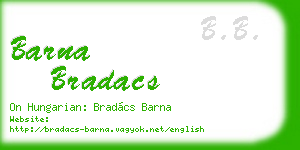 barna bradacs business card